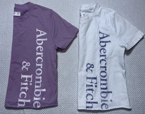 Abercrombie Kids Girls T-shirt Crop Top Purple And White Size 5/6 Lot Of 2 - Picture 1 of 11