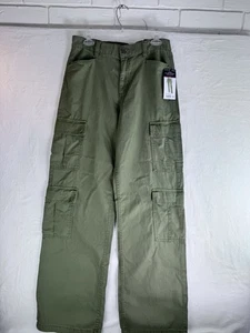 Sofia Jeans Cargo Pants Womens 6 Green Relaxed Straight Super High Rise Twill - Picture 1 of 10