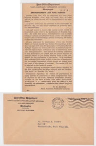 TurtlesTradingPost - US Post Office Dept 1938 Airmail First Flight Notice - Bild 1 von 3