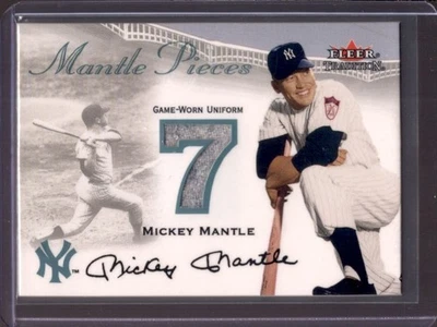 MICKEY MANTLE 2000 Fleer Tradition Mantle Piezas Juego Usado Uniforme Yankees Foto 1 de 2