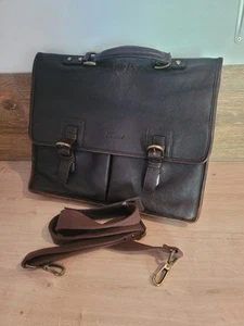 Ashwood braun Leder 16" Laptop Aktentasche Umhängetasche Qualität Vintage Tasche Reisetasche  - Bild 1 von 20