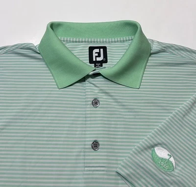 FootJoy FJ Men’s Relaxed Fit Stripe Performance Golf Polo Shirt Lime Green L - Image 1 of 4