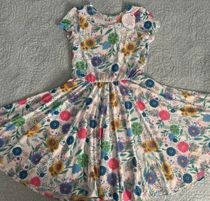 Dot Dot Smile Dress Cap Sleeve Twirl Floral Girls Size 7 New - Picture 1 of 2