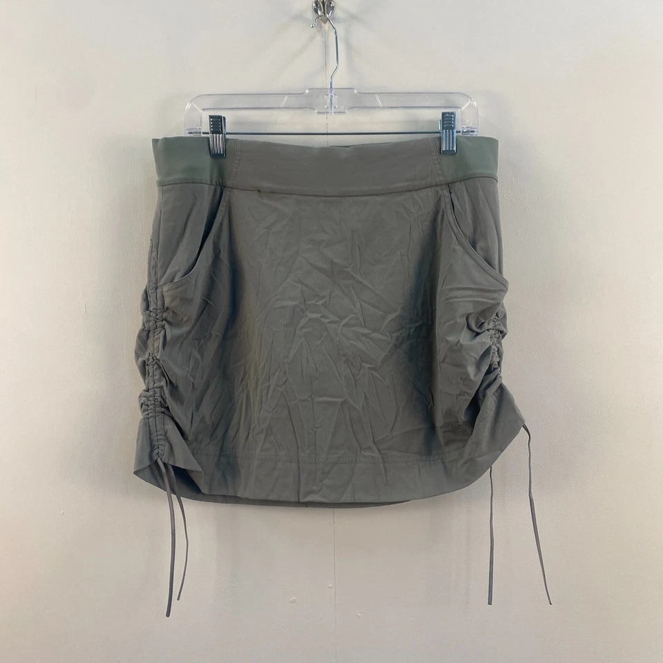 Columbia Mujer Falda Grande Mini Elástica Gris Bolsillos Cincha Nylon Línea A Caminata Foto 1 de 4