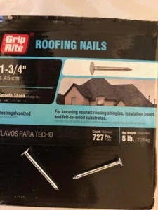 1 3/4 inch roofing nails Grip-Rite Electrogalvanized 5 lb. box, Free Shipping! - Picture 1 of 1