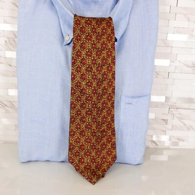 Diseñador Cuello Corbata Para Hombres Naranja Floral Seda Naturaleza Traje Vestido JOSEPH ABBOUD ITALIA Foto 1 de 4