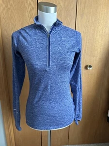EUC Ladies Nike Dry-Fit Athletic Long Sleeve blue workout 1/4 zip top shirt XS - Picture 1 of 3