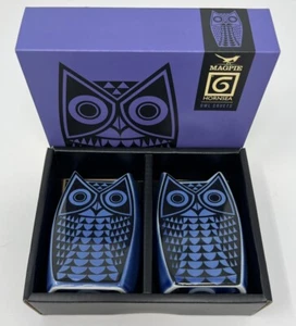 Hornsea/Magpie - John Clappison Design Owl Salt & Pepper Cruet Set - Blue Mod - Picture 1 of 5