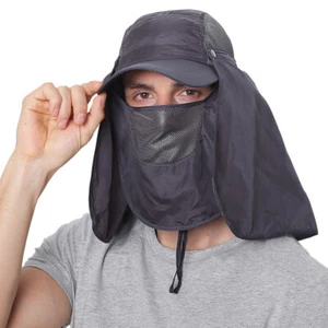 Sun Hat 360° UPF 50+ Sun Protection Fishing Hiking Caps Face Neck Flap Cover - Picture 1 of 23