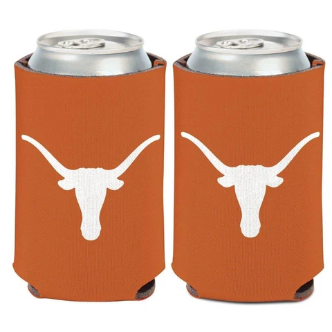 Texas Longhorns 12oz Two Sided Can Cooler [NEW] NCAA Coozie Koozie Beer Drink Cover