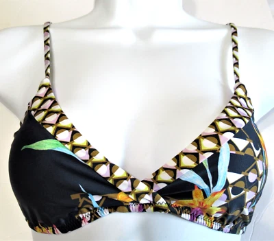 TRINA TURK TOP DE BAÑO BIKINI DISEÑO FLORAL Y GEOMÉTRICO AZUL MARINO 10 Foto 1 de 4