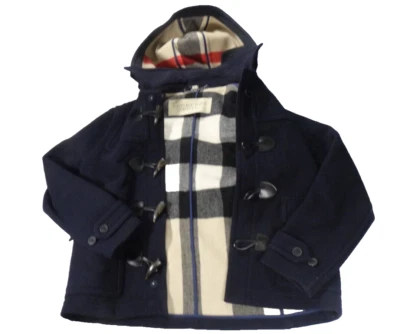 Burberry Montgomery Duffle Coat Mens XL Navy Nova Check Wool Made in England - Image 1 of 4