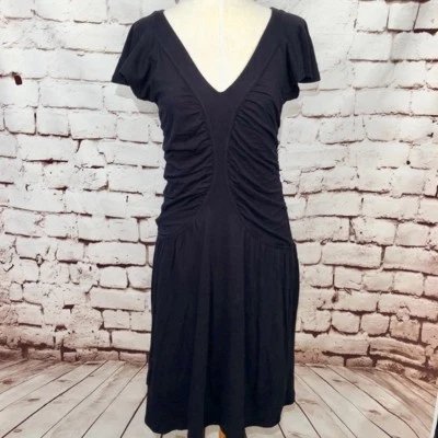 Бархат от Graham & Spencer черный собранными в Рюш развевающийся рукав падение талии платье размер XS - Изображение 1 из 4