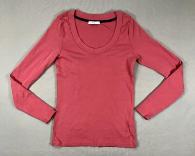Camisa EDC by Esprit Para Niña Mediana Rosa Top Pullover Manga Larga Cuello Redondo Logo Foto 1 de 4