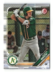 2019 Bowman Austin Beck  #BP-141 Prospects  Oakland Athletics Baseball Card