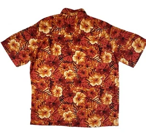 Camisa Tropical Para Hombres L Naranja Tropical Floral Hawai Playa Pesca Océano Pacífico - Imagen 1 de 10