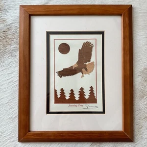 Soaring Free Flying Eagle Trees Art Kenai Peninsula Homer Alaska Artist D Nagle - Picture 1 of 4