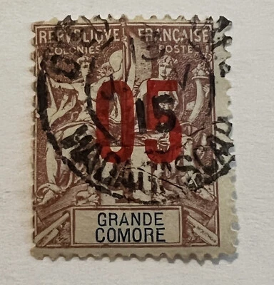 1912 GRAND COMORO НАДПЕЧАТКА МАРКИ #21/21A С МАДАГАСКАР СЫН ОТМЕНИТЬ - Изображение 1 из 2