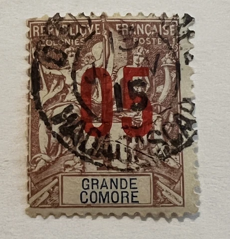 1912 GRAND COMORO OVERPRINT STAMP #21/21A WITH MADAGASCAR SON CANCEL Cover
