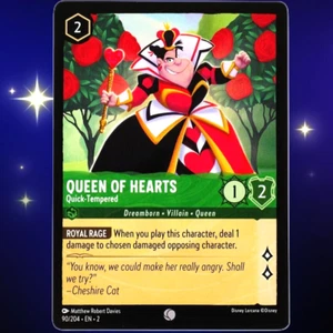 Queen of Hearts Quick-Tempered - Disney Lorcana Rise of the Floodborn #90/204 - Imagen 1 de 3