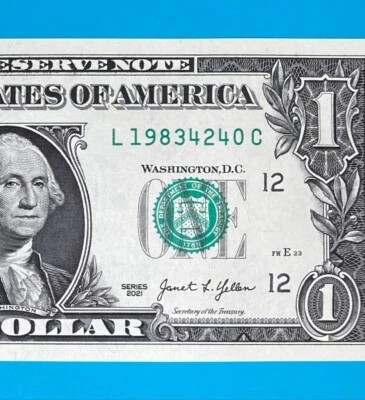 1983 April 24 : L 19834240 C $1 One Dollar Bill BIRTHDAY Note *UNC* - Image 1 of 3