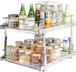 Pull-out Cabinet Organizer For Pots And Pans 14"W X 21"D Heavy Duty Slide Out Pa - Picture 1 of 15