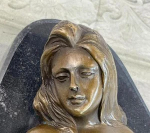 Bronze Sculpture Nude Erotic Female Art Deco Lost Wax Hot Cast Marble Figurine - Picture 1 of 5