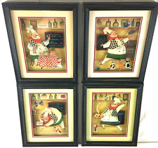 Set of 4 Shadowbox Style 3D Signed Durham Italian Chef Inspired Hanging Pictures
