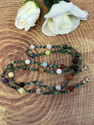 "Gafas de sol hechas a mano por Wendy con cuentas cadena 30"" verde brillante Bin18 CB52" Foto 1 de 3