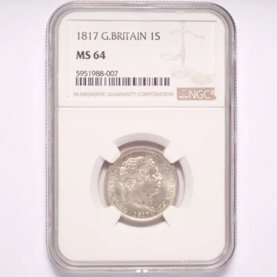 1817 Grã-Bretanha um xelim NGC MS64 - Imagem 1 de 2
