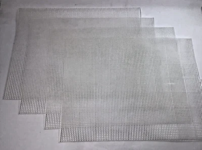 Lot of 4 Mesh Plastic Canvas Sheets Clear Rectangle 10.5" x 13.5" - Image 1 of 3