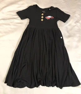 Posh Peanut Dress Girls 5T Black Bamboo Viscose Eagle Embroidered Patch - Picture 1 of 9