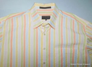 Robert Talbott Men's XL Seersucker Short Sleeve Button Front Shirt - Picture 1 of 11