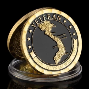 Gold Gift Challenge Coin Commemorative 1959-1975 Vietnam War Decoration - Picture 1 of 6