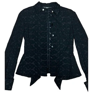 GIANFRANCO FERRE Embroidered/Eyelet Silk Blend Button Up Jacket/Blazer sz 40 h2 - Picture 1 of 10