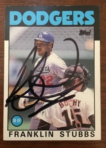FRANKLIN STUBBS 1986 TOPPS AUTOGRAPHED SIGNED AUTO BASEBALL CARD DODGERS 105T - Picture 1 of 1