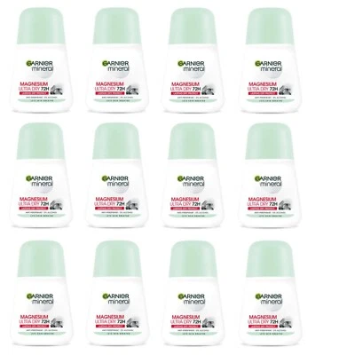 12x Garnier Mineral Magnesium Ultra Dry Anti-perspirant Deodorant Roll On - Image 1 of 2