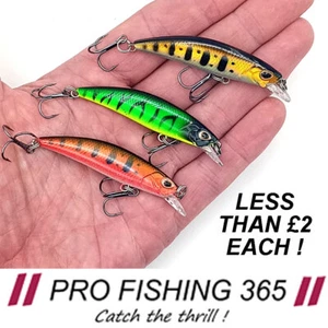 3 x Mini Countdown Sinking Minnows Trout Perch Chub Pike Lures FREE DELIVERY - Picture 1 of 13