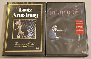 Louis Armstrong - Forever Gold (DVD, 2003) & Ray Charles Live DVD Neu Versiegelt - Bild 1 von 4