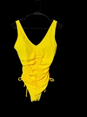Traje de baño de una pieza amarillo vibrante mediano para dama corbata lateral nuevo sin etiquetas Foto 1 de 4