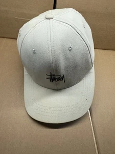Vintage 1990's Stussy Hat White Beige Cap Embroidered Size Large - XLarge - Picture 1 of 15