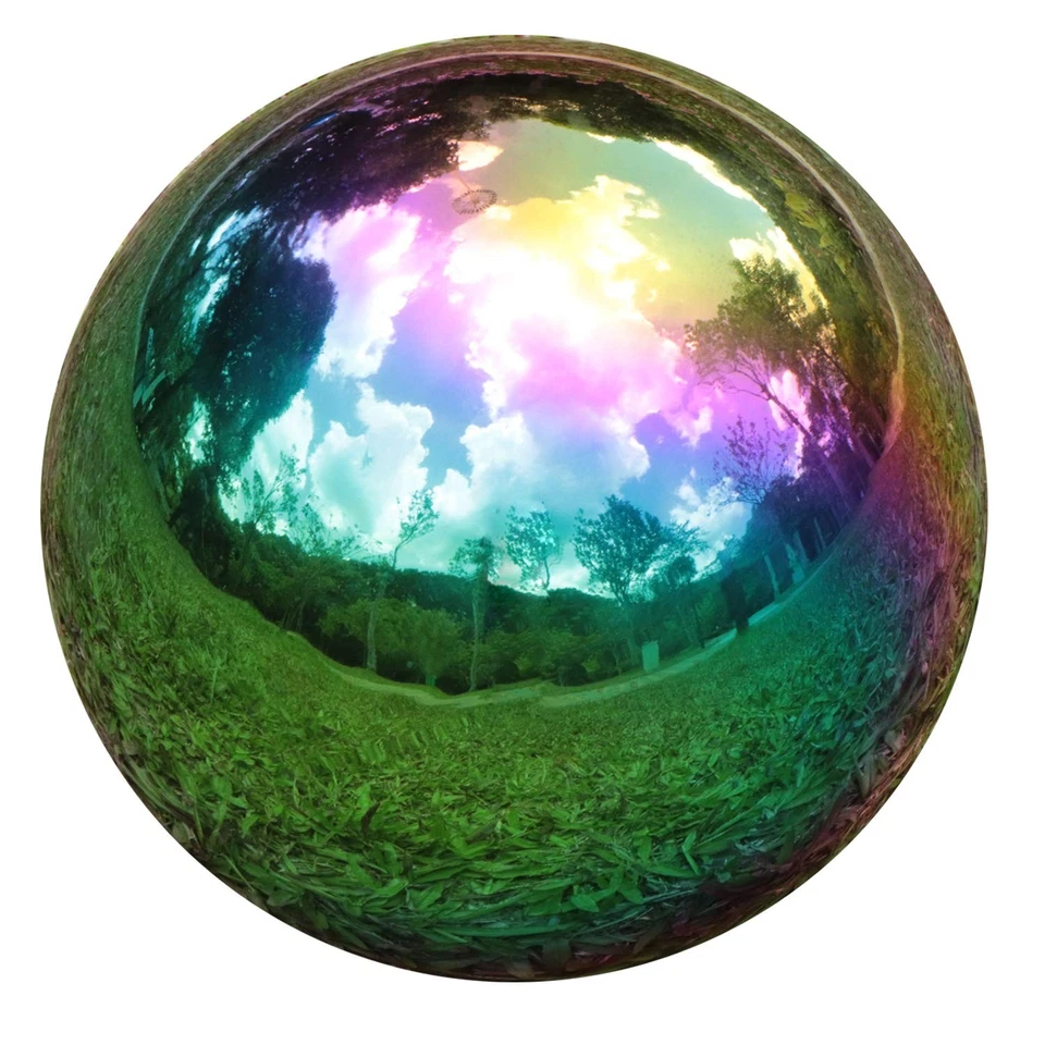 Rainbow Gazing Globe Mirror Balls for Garden Home Stainless Steel Shiny 3 Inch