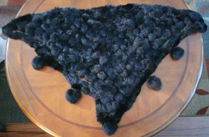 KROSHETTA TRIANGLE SHAWL 90% ACRYLIC AND 10% RABBIT FUR - Picture 1 of 11