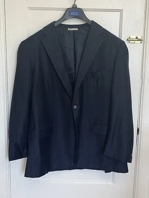 Blazer Abrigo Deportivo Belvest Hecho a Mano en Italia Azul Marino Lana Sombra a Cuadros 44R Foto 1 de 4