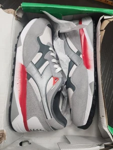 Diadora N9002 Gray Red Men's Low Top Suede Retro Shoes Sneakers Sz 11 🔥 NEW - Picture 1 of 12