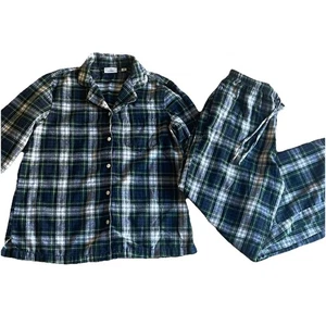 LL Bean Men’s Scotch Plaid Flannel Pajama Set Medium 2-piece Button Front Collar - Picture 1 of 14