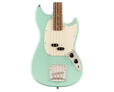 Bajo Mustang Squier Classic Vibe años 60 usado - verde surf con Laurel FB Foto 1 de 4