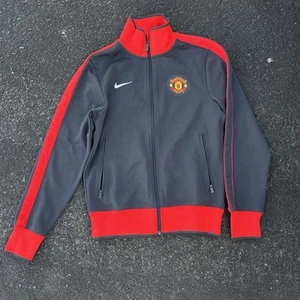 Nike Manchester United Soccer Football Red Track Full Zip Jacket Men's Small EUC - Picture 1 of 8