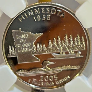 2005 S Silver/Clad Minnesota State Washington Quarter PF70 NGC, Ultra Cameo - Picture 1 of 4
