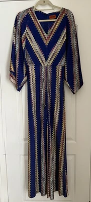 MISSONI 蓝色 多种颜色 雪佛龙针织抽绳腰长袖连身裤 38 — 第 1/4 张图片